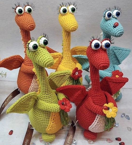 Розовый дракон. Крючком